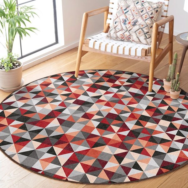 Rdeča/siva pralna okrogla preproga ø 150 cm Ignite – Mila Home