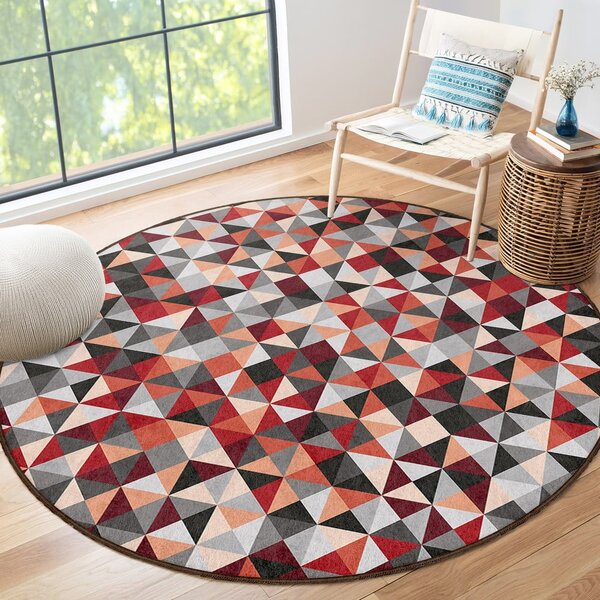 Rdeča/siva pralna okrogla preproga ø 150 cm Ignite – Mila Home