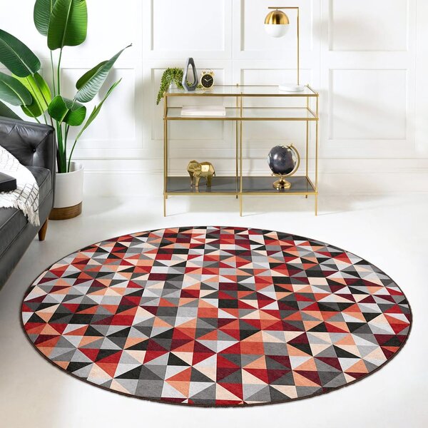 Rdeča/siva pralna okrogla preproga ø 150 cm Ignite – Mila Home