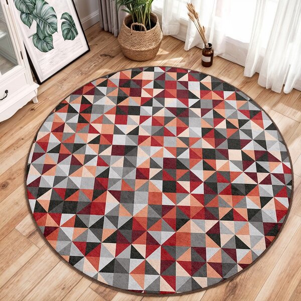 Rdeča/siva pralna okrogla preproga ø 150 cm Ignite – Mila Home