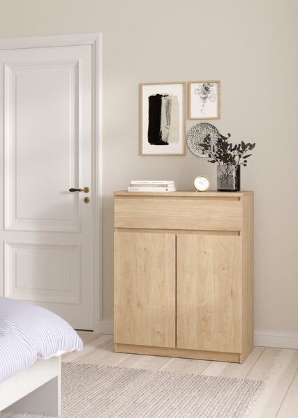 Komoda v hrastovem dekorju 80x100x40 cm Naia – Tvilum