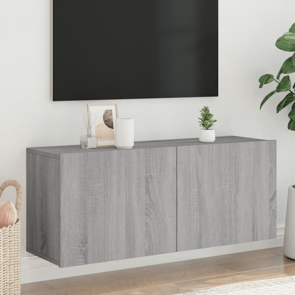 VidaXL Stenska TV omarica siva sonoma 100x30x41 cm