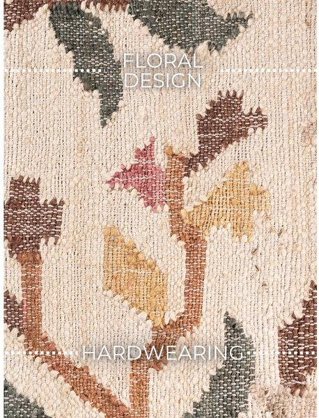 Kremno bela ročno tkana preproga iz jute 120x170 cm Roya Violette – Elle Decoration