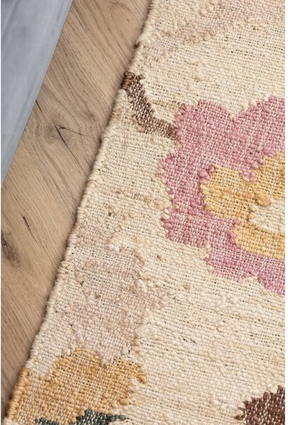 Kremno bela ročno tkana preproga iz jute 120x170 cm Roya Violette – Elle Decoration