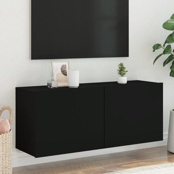 VidaXL Stenska TV omarica črna 100x30x41 cm