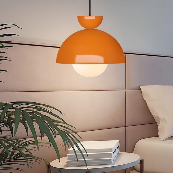 Oranžna viseča svetilka s kovinskim senčilom ø 25 cm Arta – Opviq lights