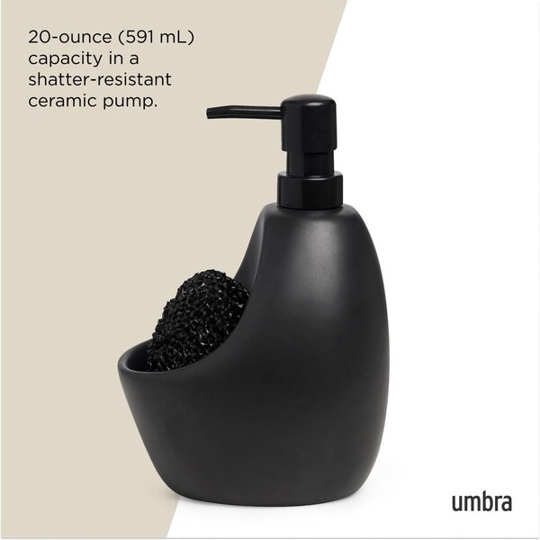 Črn keramičen dozirnik za milo 590 ml Joey – Umbra