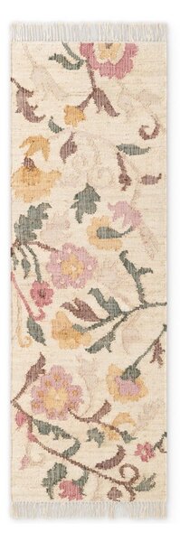 Kremno bel ročno tkan tekač iz jute 80x200 cm Roya Violette – Elle Decoration