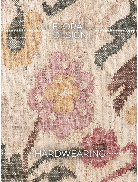 Kremno bel ročno tkan tekač iz jute 80x200 cm Roya Violette – Elle Decoration