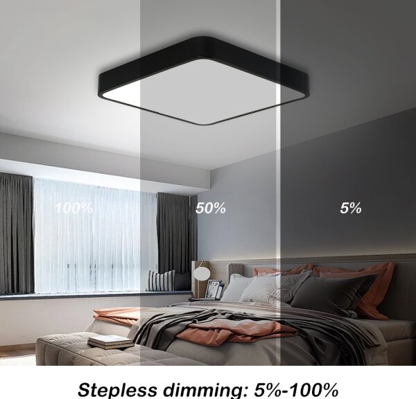 Brilagi -LED Zatemnitvena svetilka POOL LED/48W/230V 3000-6000K 50x50 cm črna + Daljinski upravljalnik