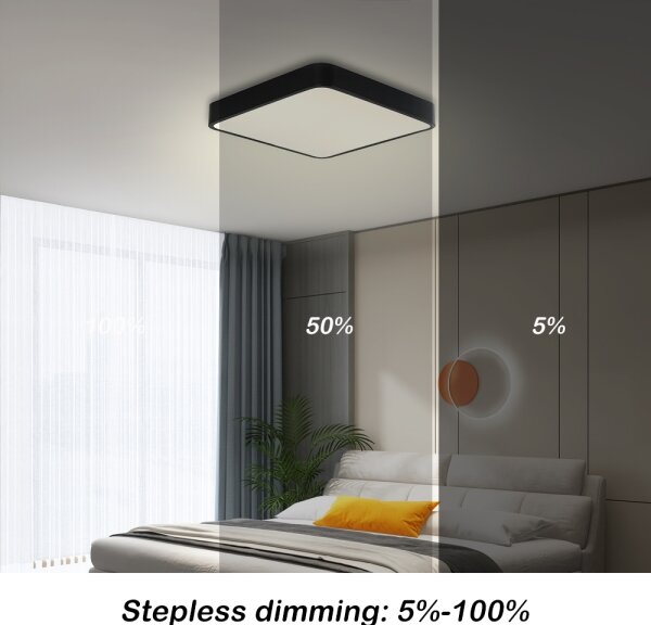 Brilagi -LED Zatemnitvena svetilka POOL LED/36W/230V 3000-6000K 40x40 cm črna + Daljinski upravljalnik