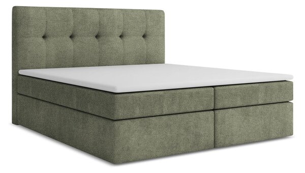 Zelena boxspring postelja s prostorom za shranjevanje 160x200 cm Palta – Makamii