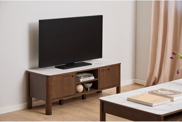 Bež-temno rjava klubska mizica s keramično ploščo 70x130 cm Southampton – Actona