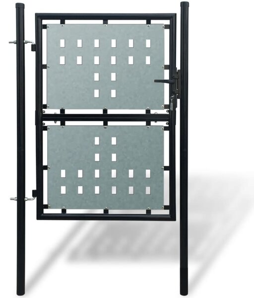 VidaXL Enojna ograjna vrata 100x175 cm črna