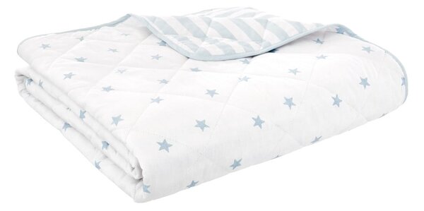 Belo/modro bombažno prešito otroško pregrinjalo 135x190 cm Mini Star & Stripes – Bianca