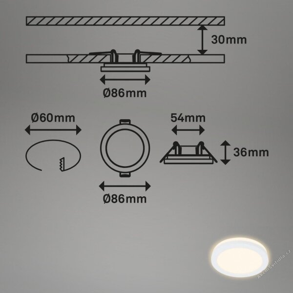 Briloner 7055-036 - SET 3x LED Kopalniška vgradna svetilka LED/3W/230V IP44