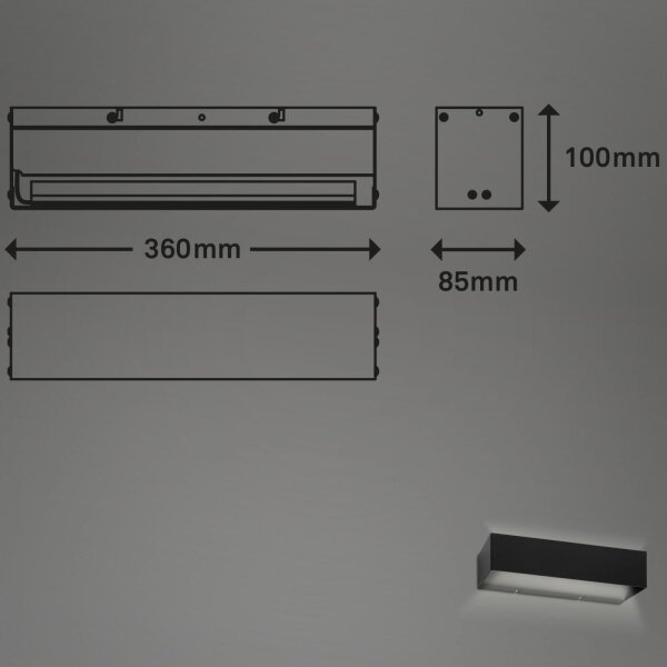 Briloner 2204-015 - LED Zunanja stenska svetilka LED/8W/230V IP44 črna