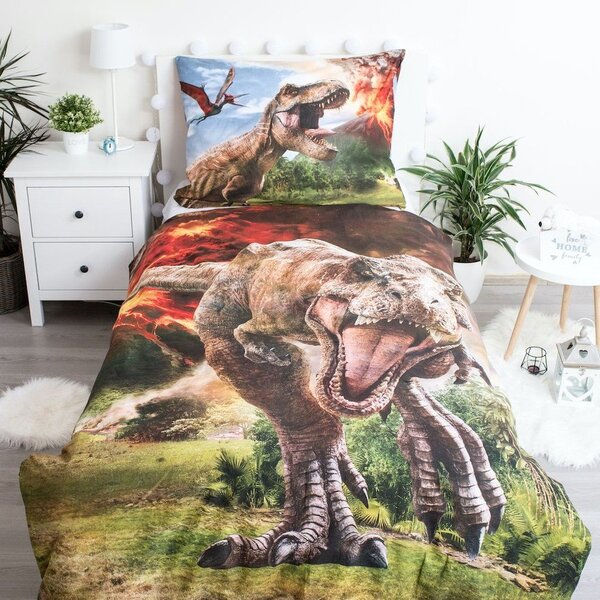 Enojna bombažna otroška posteljnina 140x200 cm Jurassic World "Volcano" – Jerry Fabrics