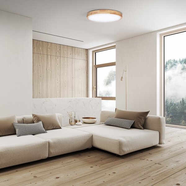 Solight WO8009- LED Zatemnitvena svetilka SOLID OAK LED/48W/230V 3000-6500K pr. 39 cm + Daljinski upravljalnik