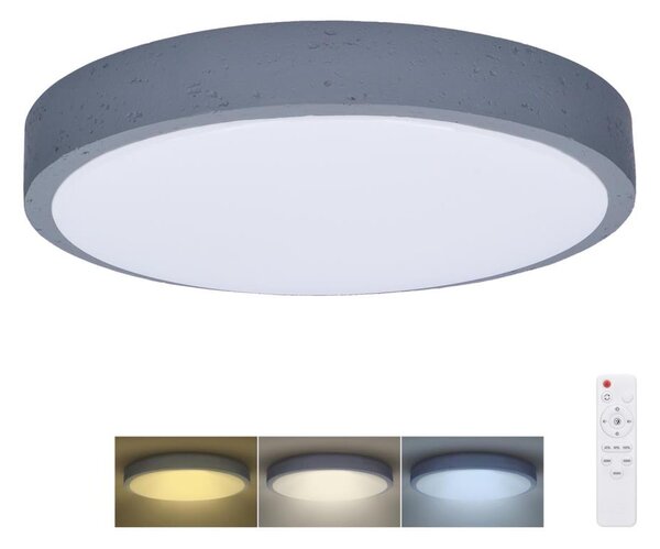 Solight WO8001 - LED Zatemnitvena svetilka GREY LED/48W/230V 3000-6500K pr. 38 cm + Daljinski upravljalnik