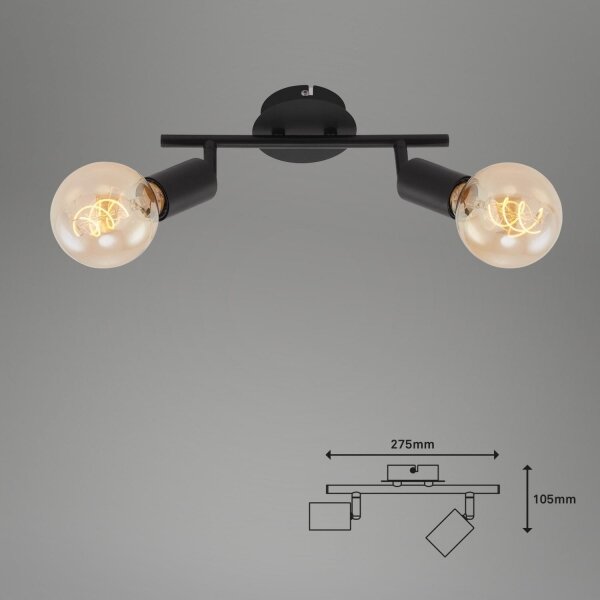 Briloner 10104890 - Reflektor 2xE27/60W/230V črna