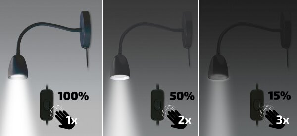 Brilagi - LED Zatemnitvena mala stenska svetilka LED/4W/230V črna