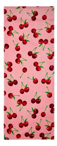 Rožnata bombažna brisača za na plažo 78x200 cm Cherries – Catherine Lansfield