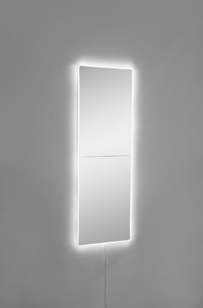 LED Stensko ogledalo z osvetlitvijo RECTANGULAR 80x20 cm bela