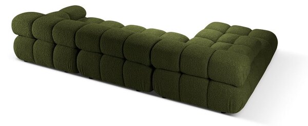 Zelena kotna sedežna garnitura iz tkanine bouclé (levi kot) Bellis – Micadoni Home