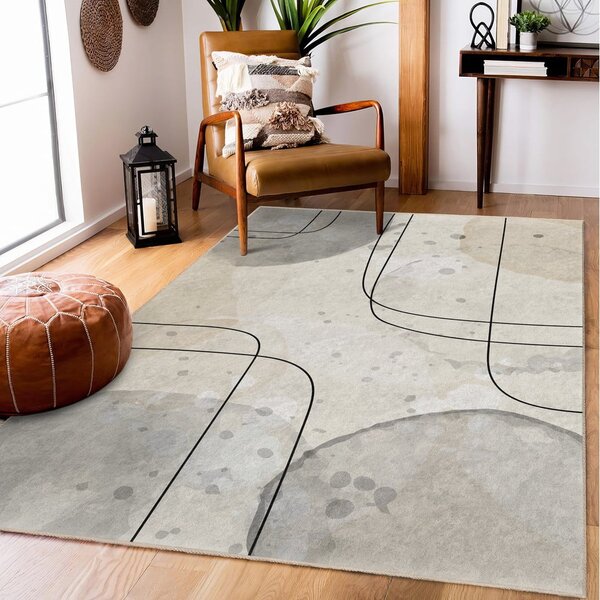 Siv/kremno bel pralen tekač 80x200 cm Simple Lines – Mila Home
