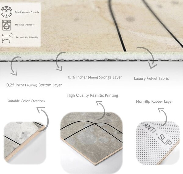 Siv/kremno bel pralen tekač 80x200 cm Simple Lines – Mila Home