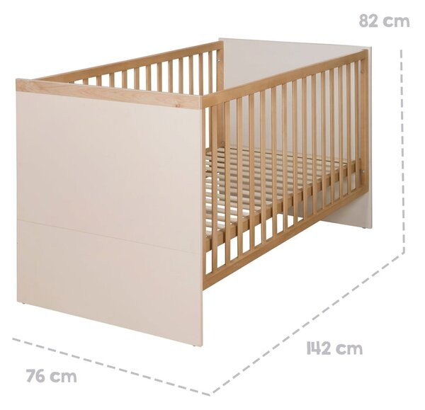 Bež/naravna otroška posteljica z nastavljivo višino 70x140 cm Jil – Roba