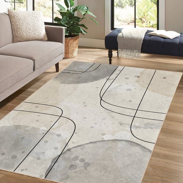 Siv/kremno bel pralen tekač 80x200 cm Simple Lines – Mila Home