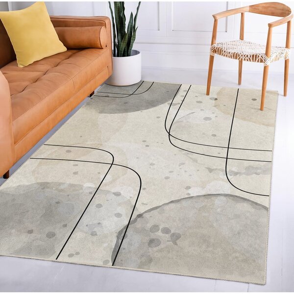 Siv/kremno bel pralen tekač 80x200 cm Simple Lines – Mila Home