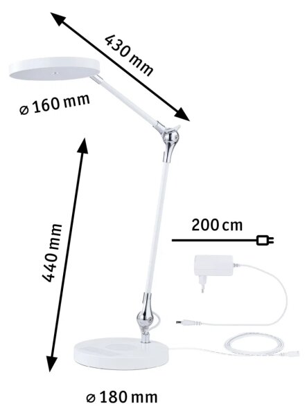 Paulmann 78011 - LED/11W Zatemnitvena namizna svetilka NUMIS 230V 2700-6500K bela