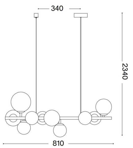 Ideal Lux - LED Lestenec na vrvici PERLAGE 10xG9/3W/230V zlata