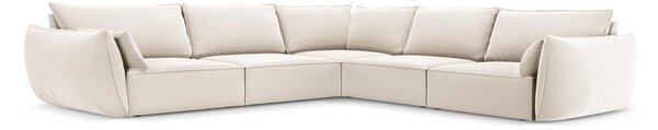 Bež žametna kotna sedežna garnitura Vanda – Mazzini Sofas