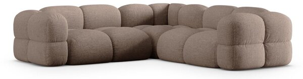 Rjava kotna sedežna garnitura Loretto – Cosmopolitan Design