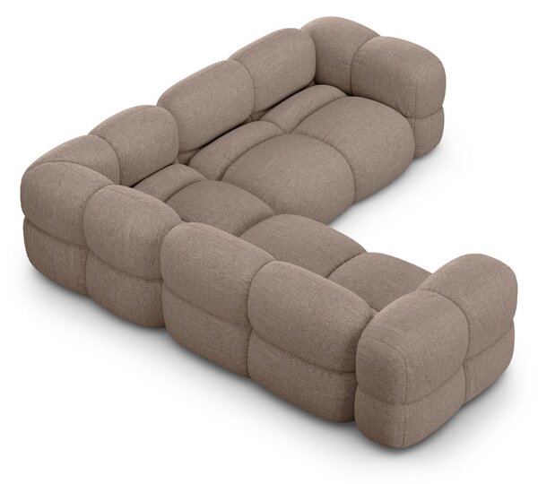 Rjava kotna sedežna garnitura Loretto – Cosmopolitan Design