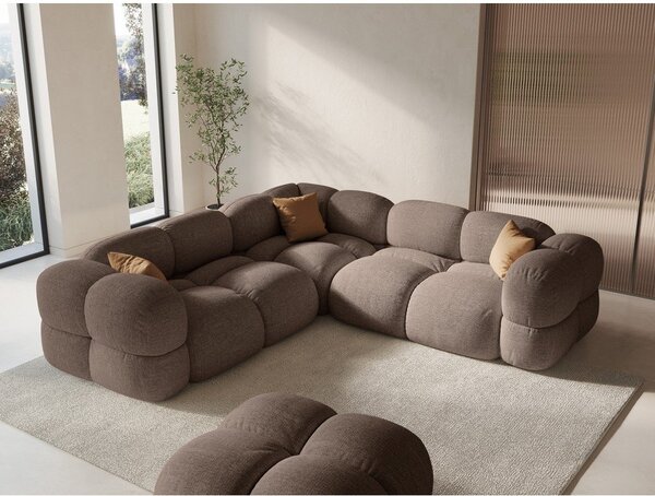 Rjava kotna sedežna garnitura Loretto – Cosmopolitan Design