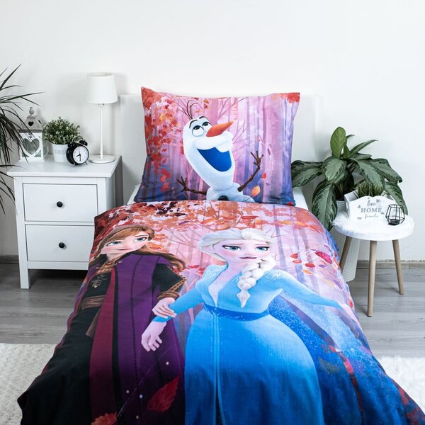 Enojna bombažna otroška posteljnina 140x200 cm Frozen "Sister Purple" – Jerry Fabrics