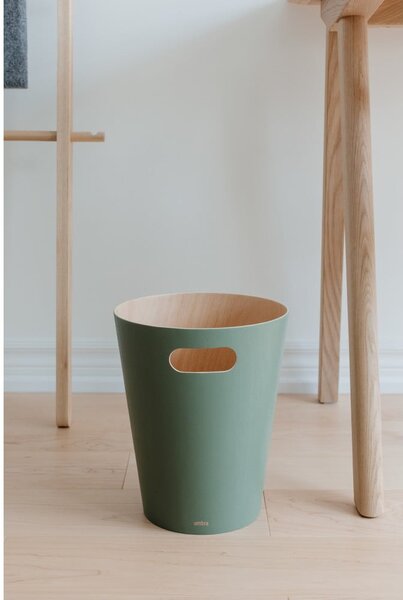 Zelen koš za smeti za pisarno 7,5 l Woodrow – Umbra