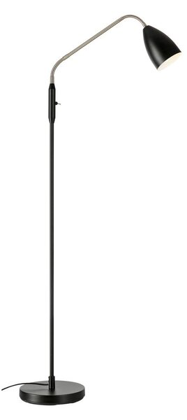 Črna LED zatemnitvena stoječa svetilka s kovinskim senčilom (višina 140 cm) Patro – Markslöjd