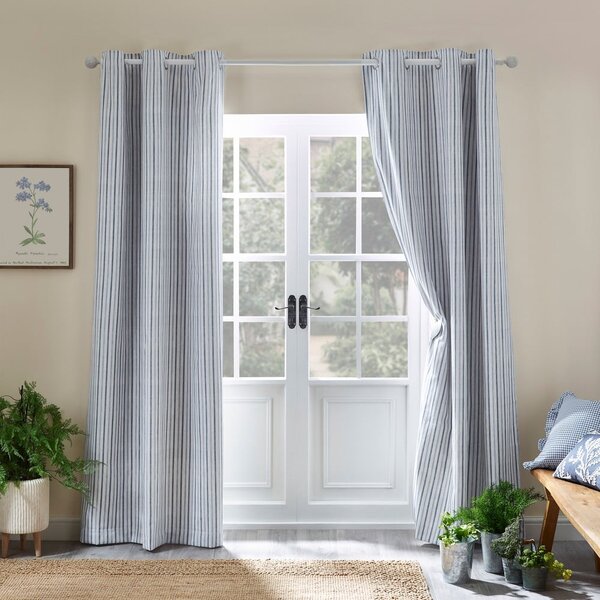 Modre zavese v kompletu 2 ks 229x229 cm Logan Stripe – Catherine Lansfield