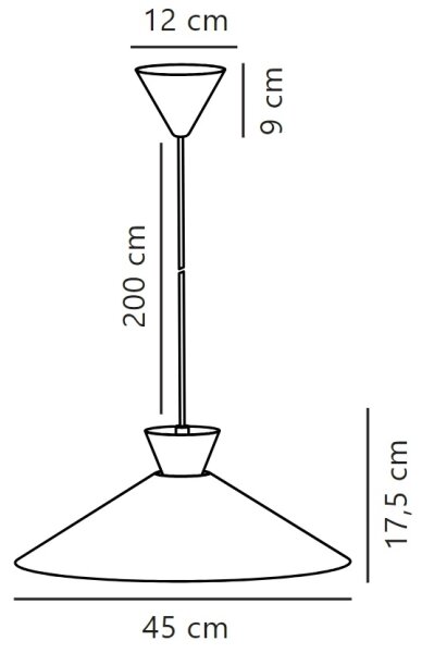 Nordlux - Lestenec na vrvici DIAL 1xE27/40W/230V pr. 45 cm rumena