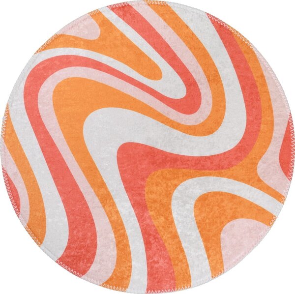 Oranžna pralna okrogla preproga ø 100 cm Colors of Joy – Vitaus