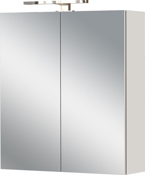 Kremno bela stenska kopalniška omarica z ogledalom 60x71 cm Arcena – Germania