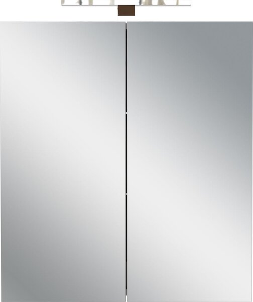 Kremno bela stenska kopalniška omarica z ogledalom 60x71 cm Arcena – Germania