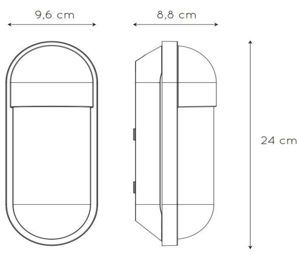 Lucide 29897/01/30 - Zunanja stenska svetilka CAPSULE 1xE27/15W/230V IP54