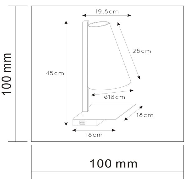 Lucide 30295/01/30 - Zatemnitvena namizna svetilka GREGORY 1xE27/60W/230V USB črna